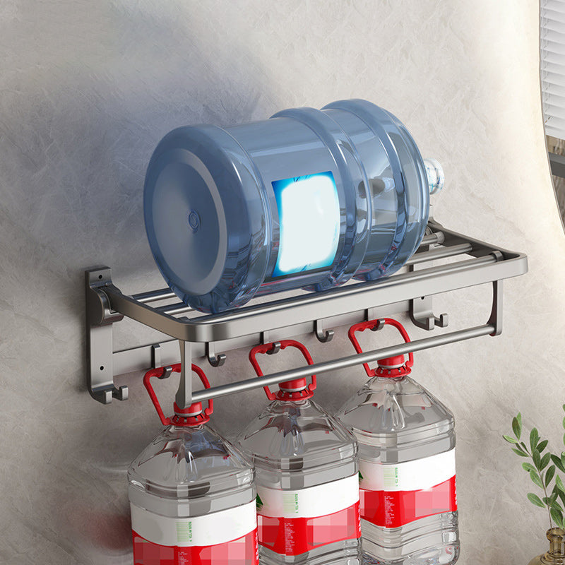 BowLift | Contemporary Gray Bathroom Hardware Set Bathroom Shelf/Towel Bar Including Bathroom Set