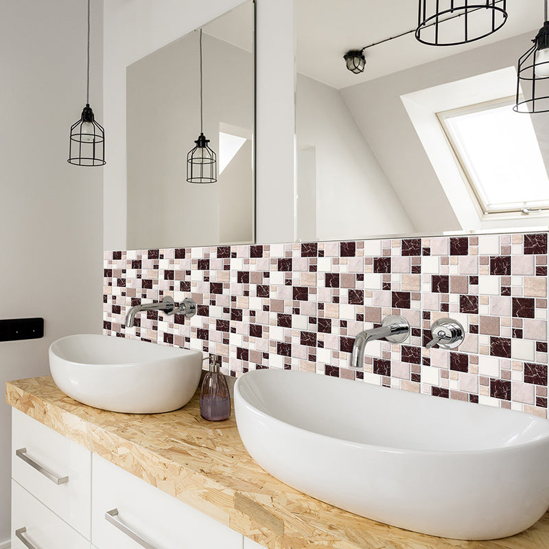 BowLift | Pattern Matte Color Stone Peel and Stick Mosaic Tile Peel and Stick Tile Set of 2