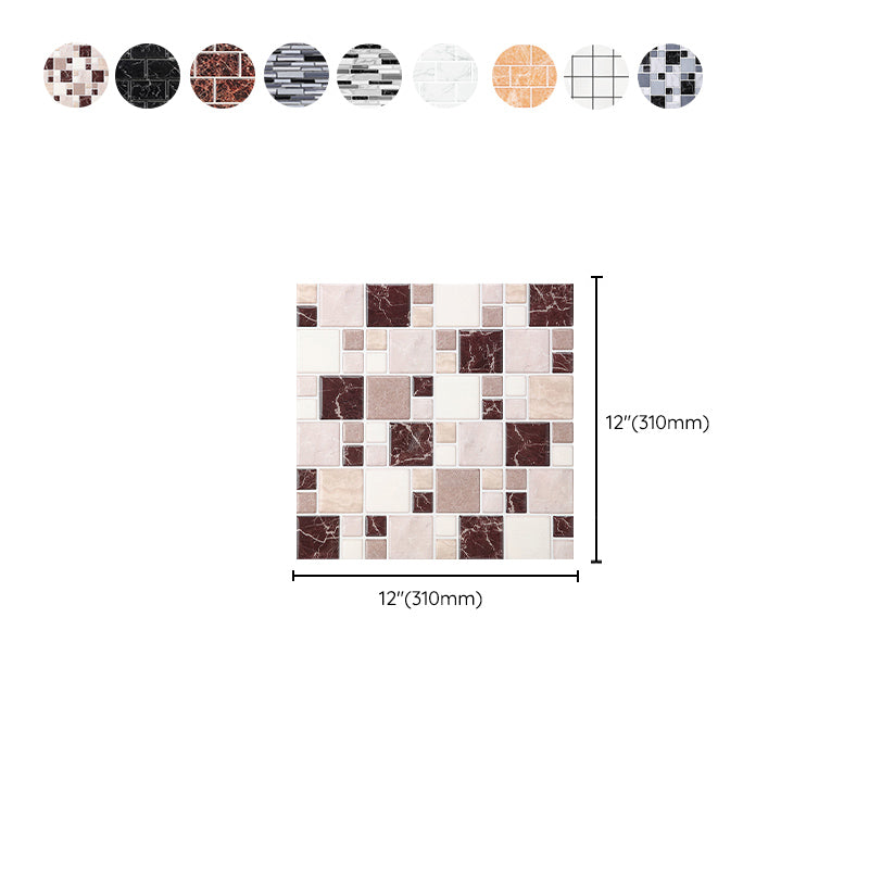 BowLift | Pattern Matte Color Stone Peel and Stick Mosaic Tile Peel and Stick Tile Set of 2