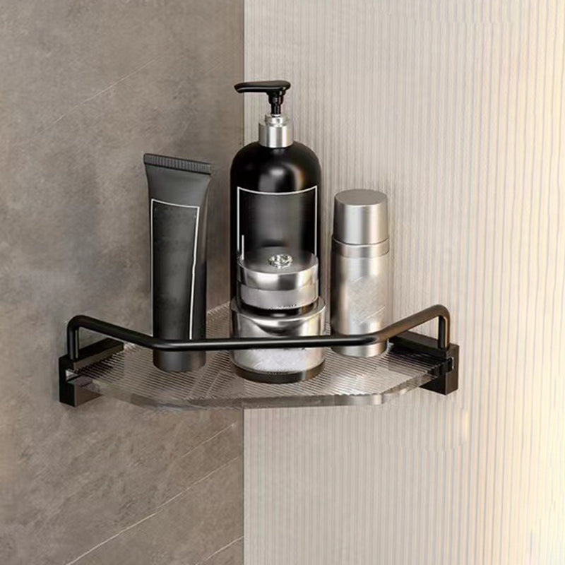 BowLift | Mattes Black Bathroom Hardware Set Metal & Acrylic Bathroom Shelf/Towel Holder/Bathrobe Hook