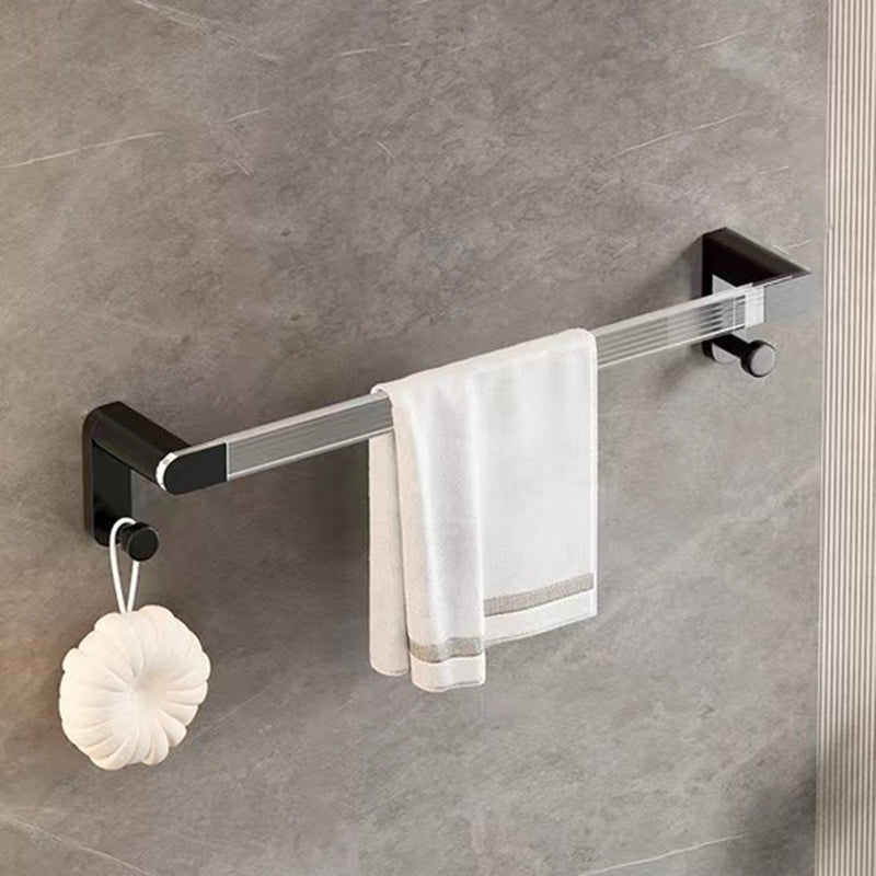 BowLift | Mattes Black Bathroom Hardware Set Metal & Acrylic Bathroom Shelf/Towel Holder/Bathrobe Hook