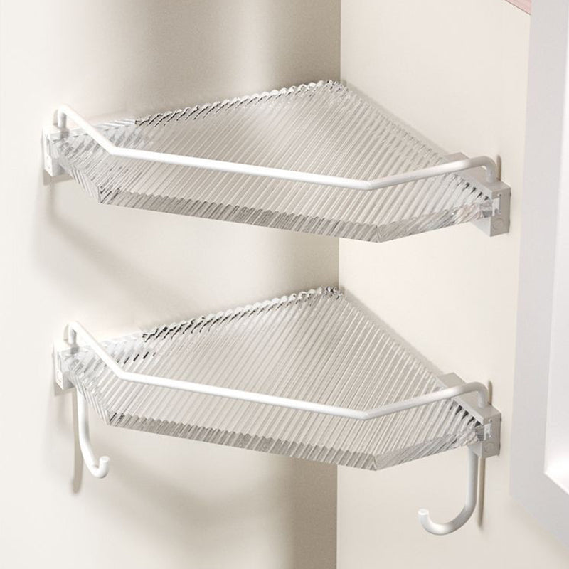 BowLift | White & clear acrylic bathroom accessory set with towel holder/paper holder/robe hooks