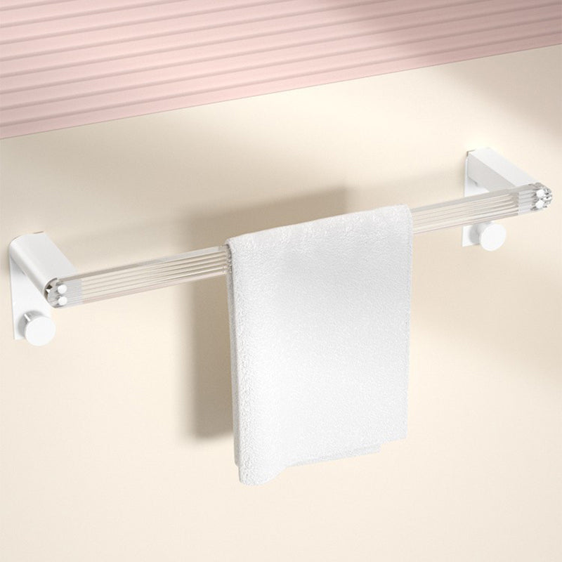 BowLift | White & clear acrylic bathroom accessory set with towel holder/paper holder/robe hooks