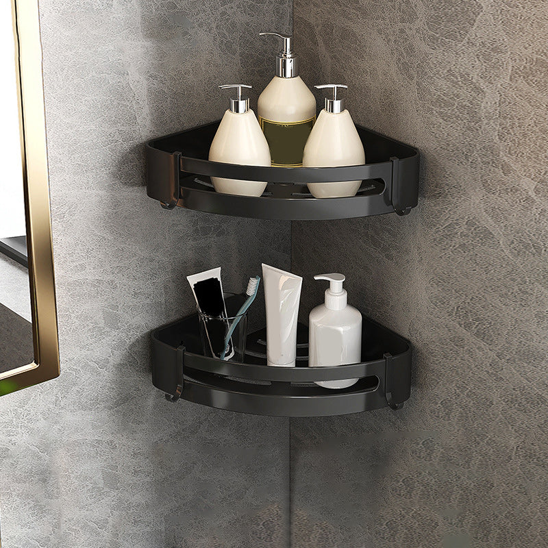 BowLift | Modern Matte Black Bathroom Accessory Set with Bath Shelf/Towel Hooks/Towel Bar