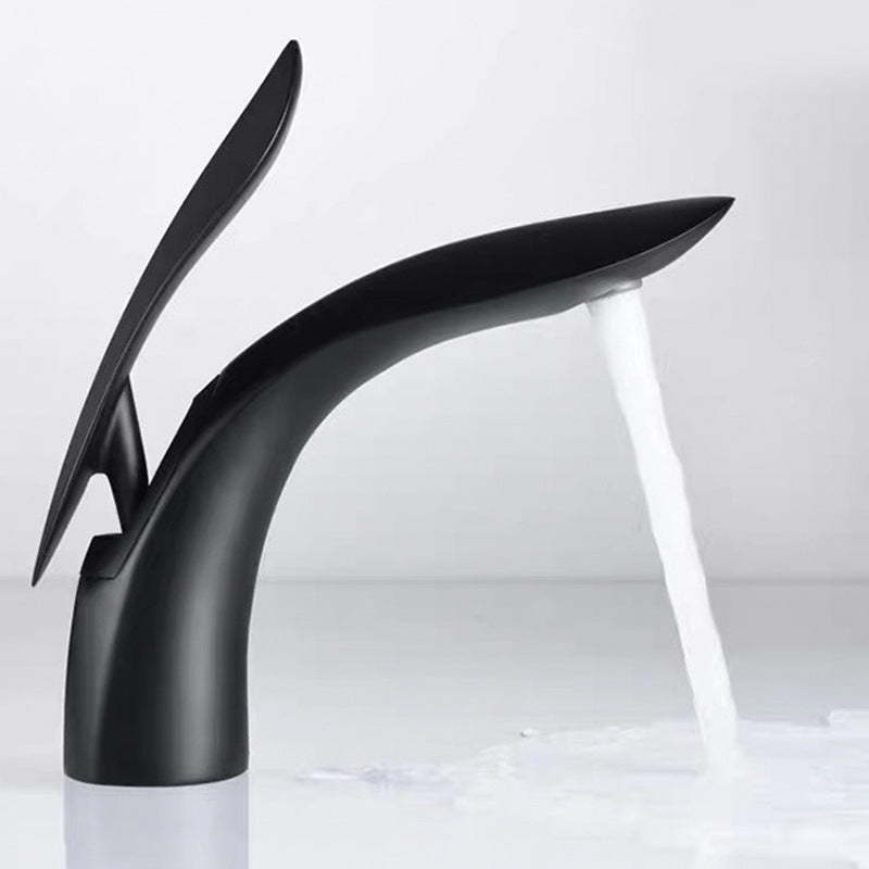 BowLift | Brass 1-Hole Basin Mixer Tap Lever Handle Sink Faucet Round Modern Faucet for Bathroom