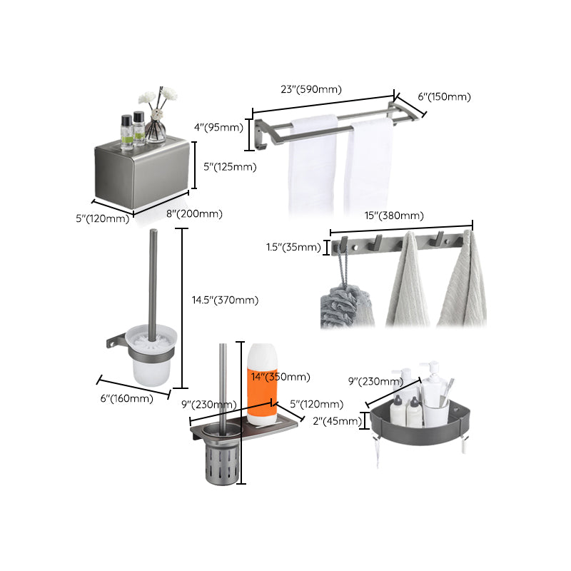 BowLift | Modern Chrome Bathroom Accessories Set Aluminum Bathroom Fittings Set