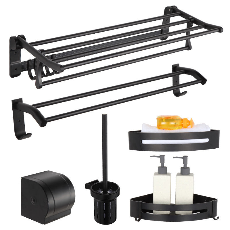 BowLift | Modern Matt Black Bathroom Shelf Paper Holder Bathroom Accessory Set