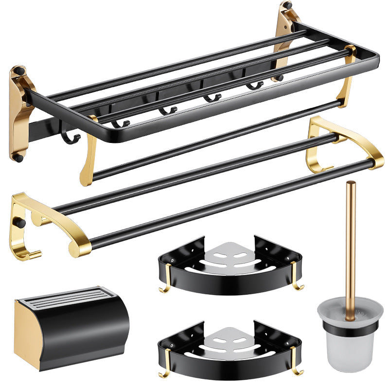 BowLift | 6-piece contemporary bathroom accessory set bathroom shelf/towel bar paper holder included