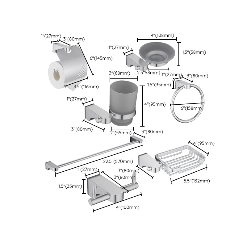 BowLift | 6-piece chrome bathroom accessory as a single item or as a set with towel ring bar