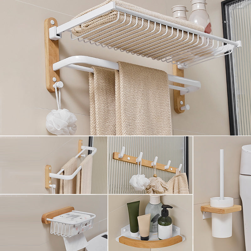 BowLift | Aluminium and Wood Bathroom Accessories Set White Bathroom Accessories Kit