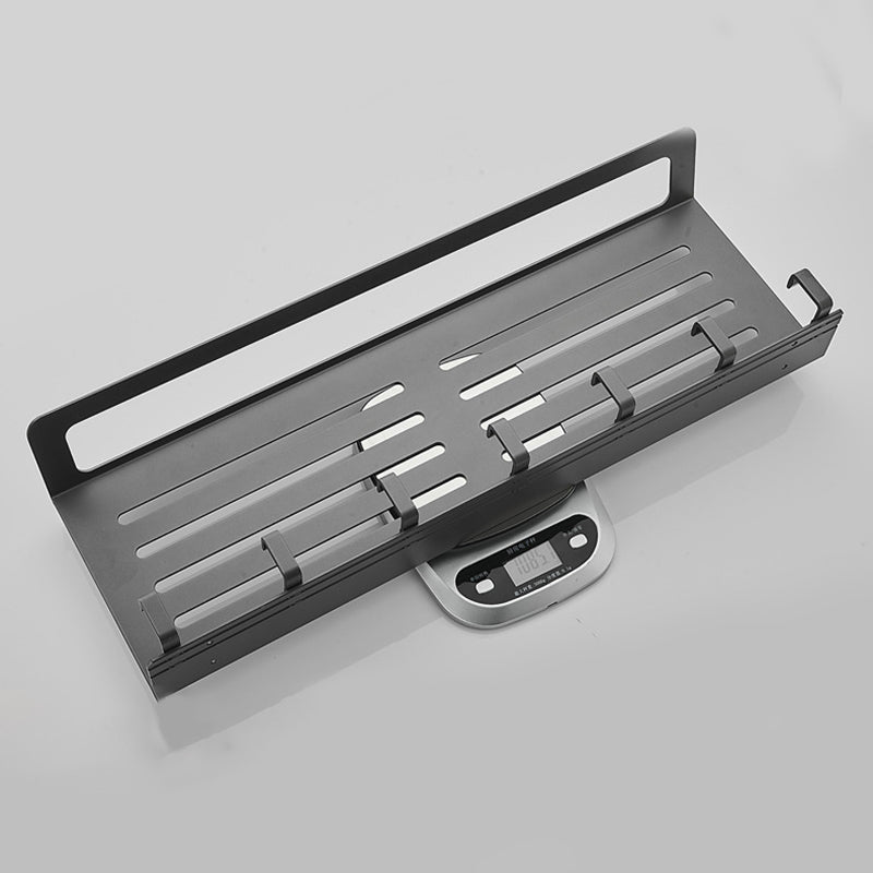 BowLift | 7-piece bathroom hardware set matte black/gray with bath shelf/towel holder/bath towel hooks