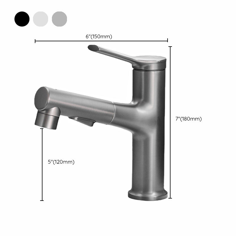 BowLift | Contemporary sink faucet pull-out basin tap with lever handle