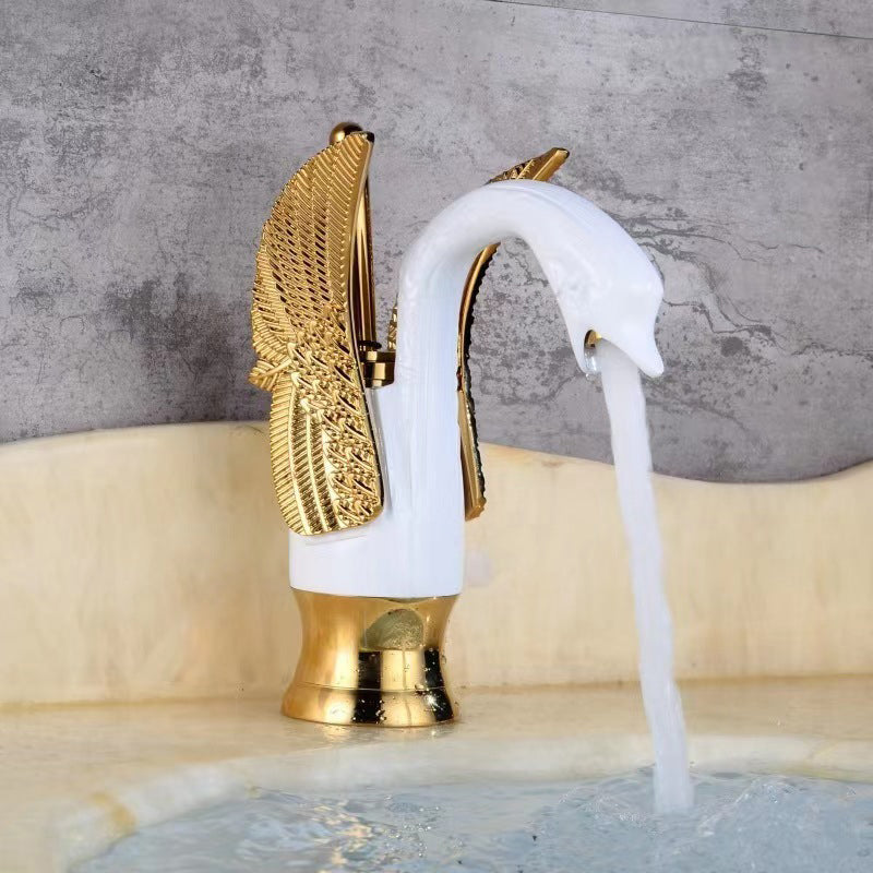 BowLift | Full brass bathroom basin faucet hot and cold water single handle basin faucet