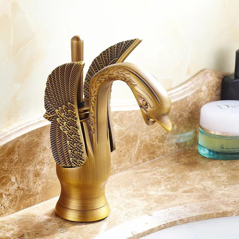 BowLift | Full brass bathroom basin faucet hot and cold water single handle basin faucet