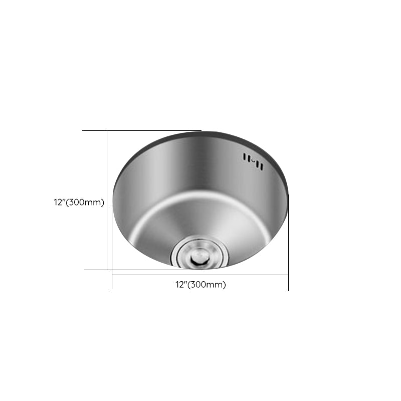 BowLift | Round Stainless Steel Sink Built-in Sink with Basket Strainer