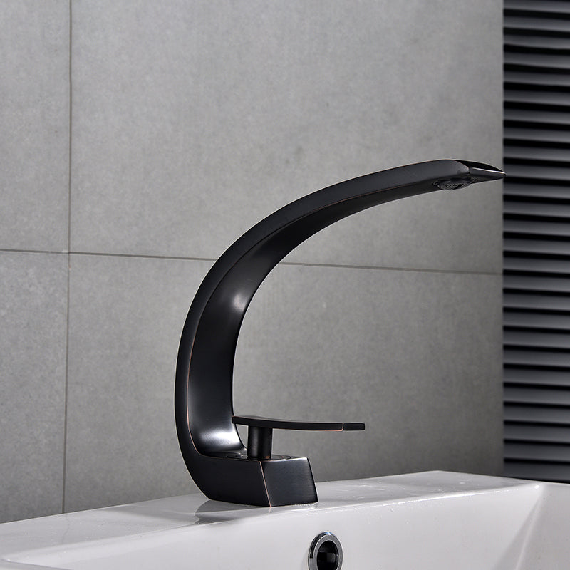 BowLift | Waterfall Spout Widespread Faucet Modern Lever Handles Faucet