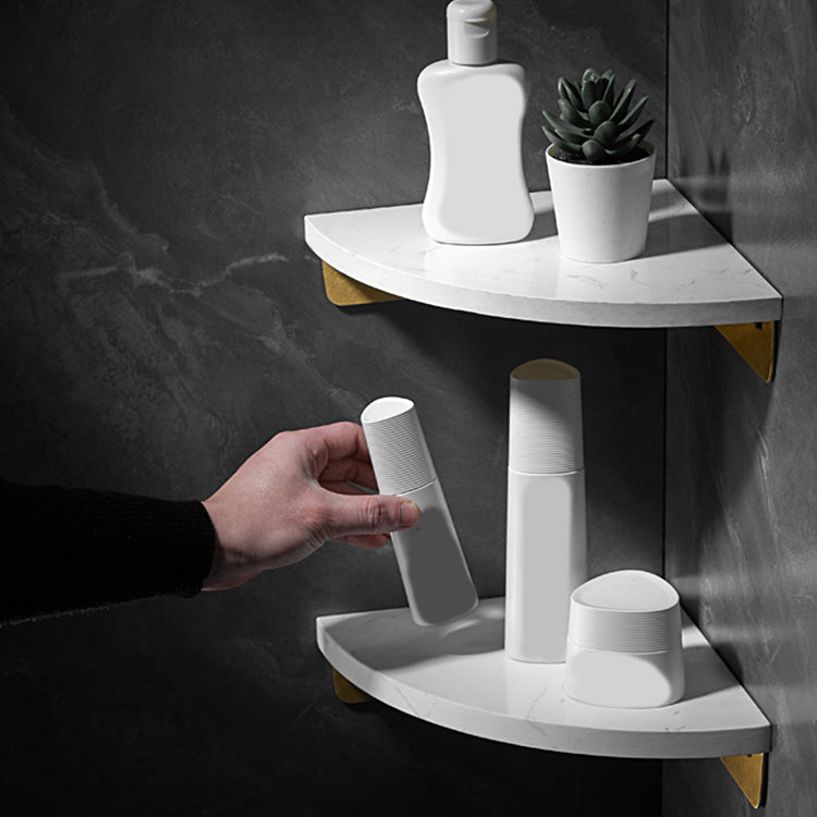 BowLift | Aluminum Bathroom Accessory Set 4 cm high Marble Bath Shelf