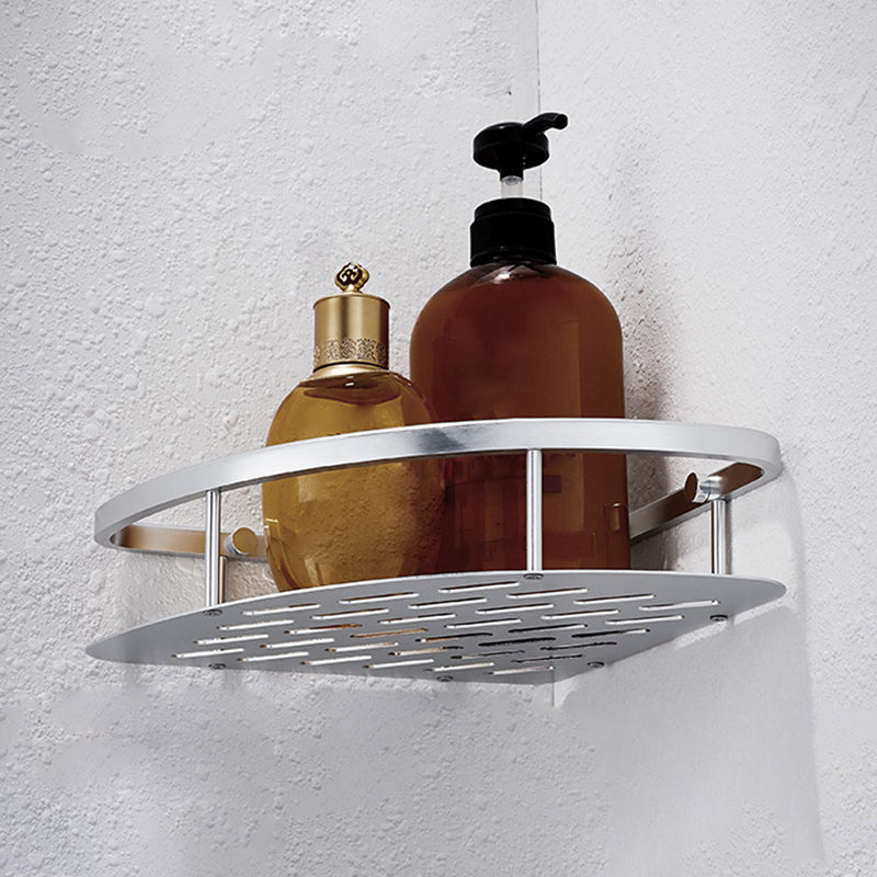 BowLift | 3-piece modern bathroom accessory set aluminum bathroom shelf in silver