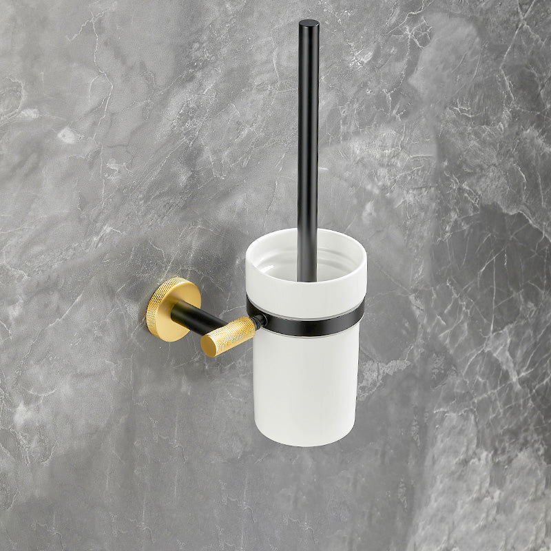 BowLift | 5-piece modern bathroom accessory set made of black brass bathroom hardware