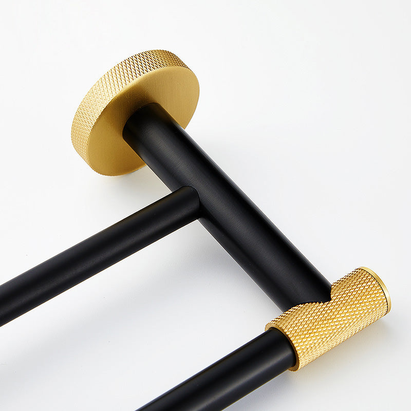 BowLift | 5-piece modern bathroom accessory set made of black brass bathroom hardware