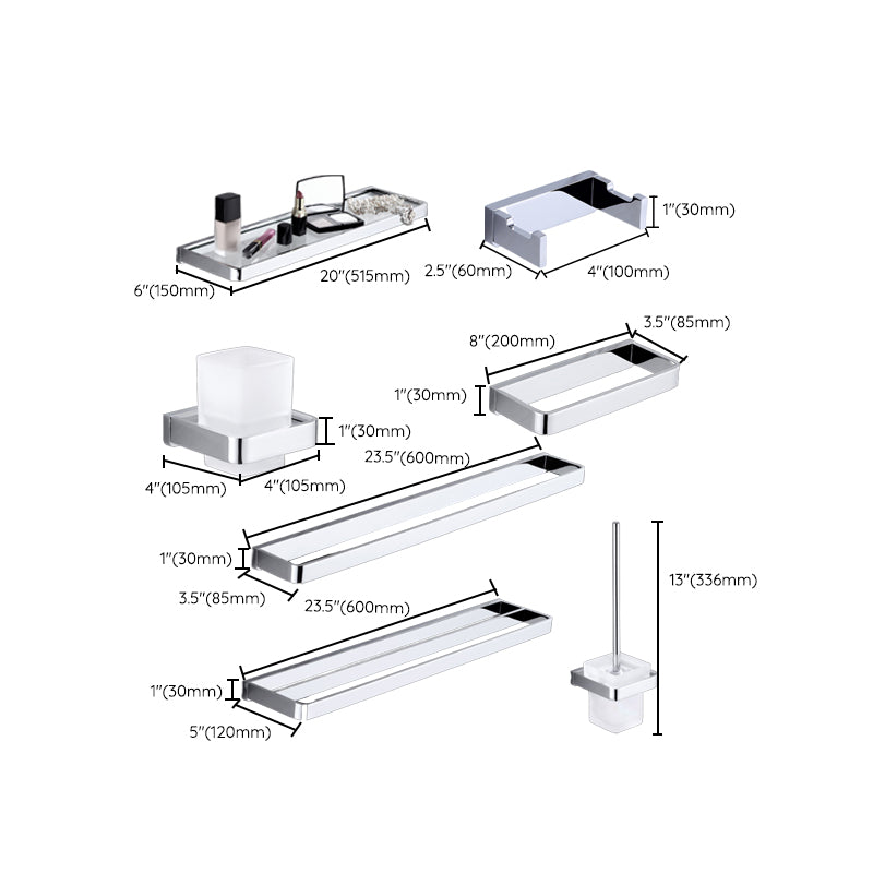 BowLift | Polished Chrome Bathroom Accessory Set Modern Brass Bathroom Accessory Kit