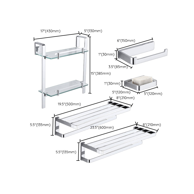 BowLift | Polished Chrome Bathroom Accessory Set Modern Brass Bathroom Accessory Kit