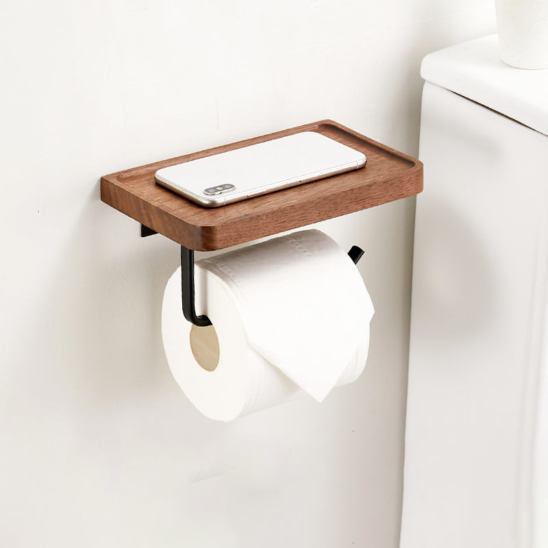 BowLift | Walnut Brown Bathroom Accessory Set Metal Folding Bath Hardware Set