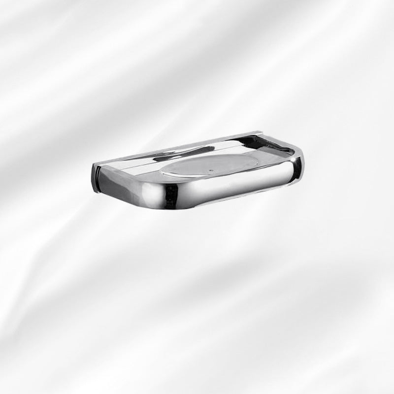 BowLift | Contemporary silver bathroom set with bathroom shelf and towel rail