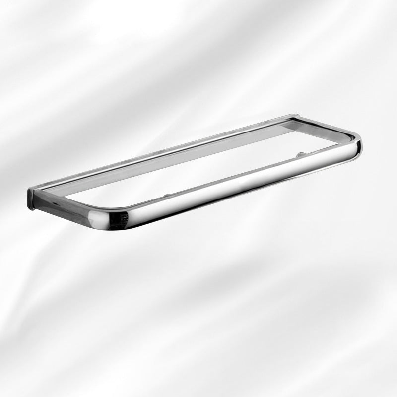 BowLift | Contemporary silver bathroom set with bathroom shelf and towel rail