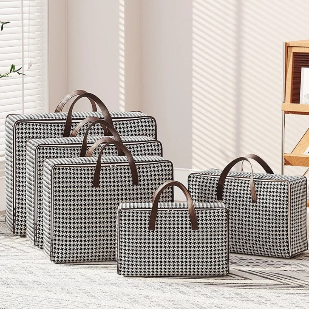 BowLift | Durable Large Capacity Houndstooth Storage Suitcase