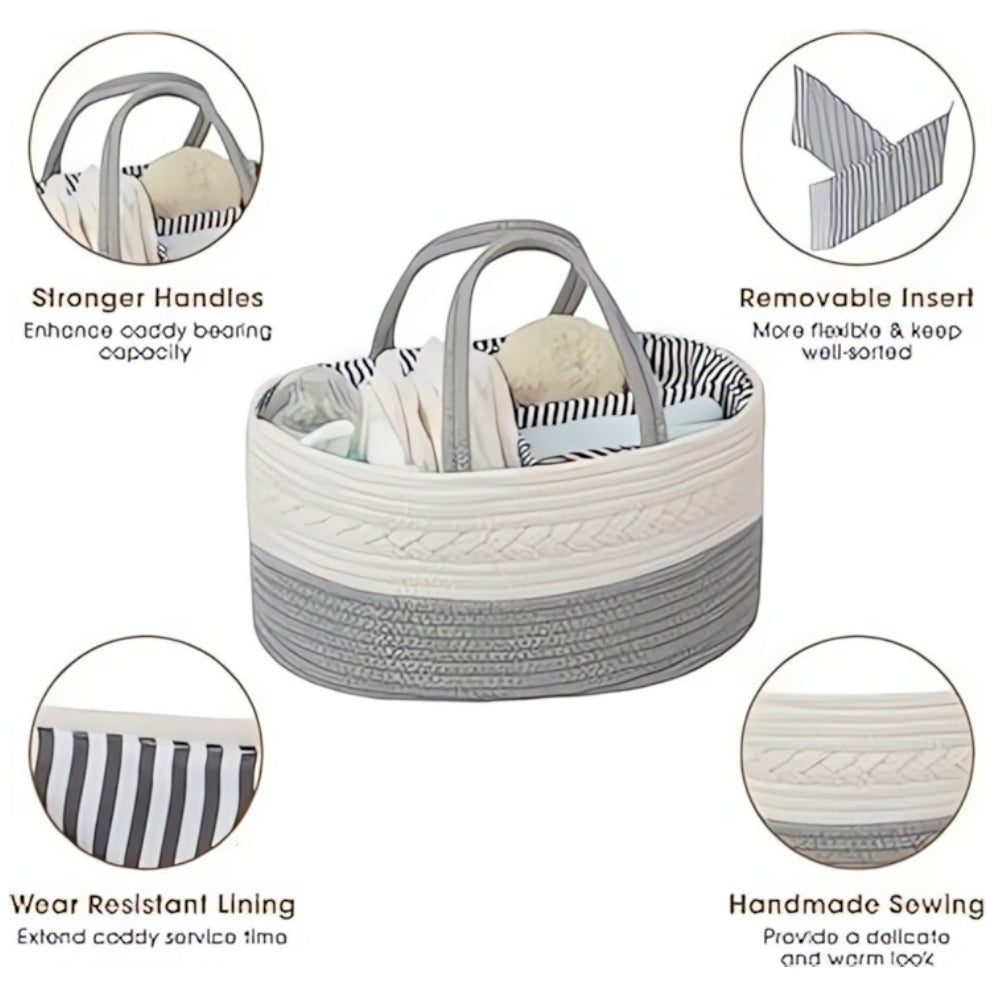 BowLift | Braided Grey Baby Essentials Organizer