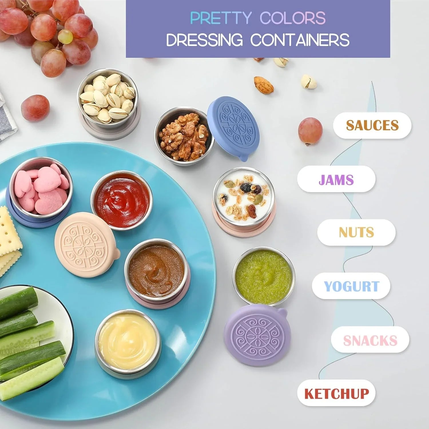 BowLift | Airtight Stainless Steel Sauce Containers (Set of 6)