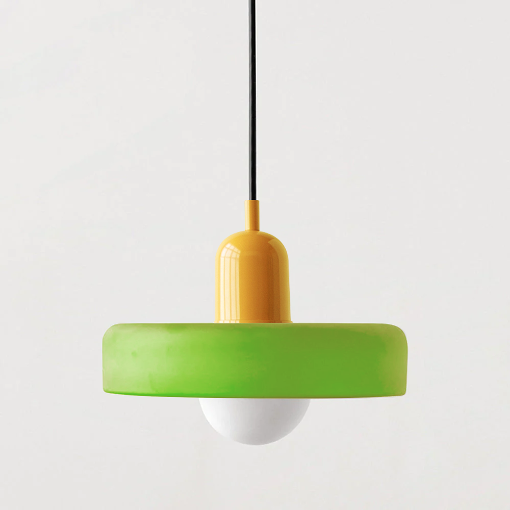 BowLift | Bauhaus Pendant Light | Colored Glass, Adjustable Height & Ideal for Dining Rooms and Modern Interiors