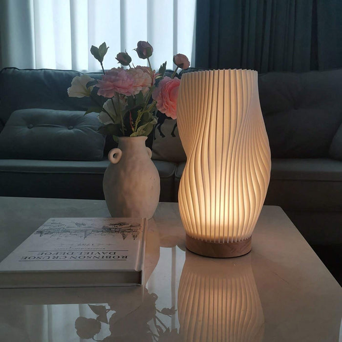 BowLift | Wavecrest Table Lamp – Soft Glow Designer Lamp with Dimmable Warm & Natural White Light