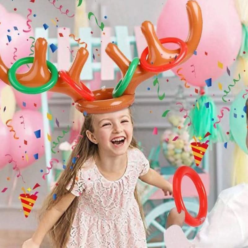BowLift | Inflatable Reindeer Antler Ring Toss Game Set