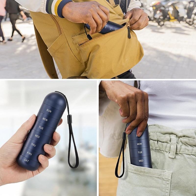 BowLift | 7 Days Portable Pill Organizer for Travel