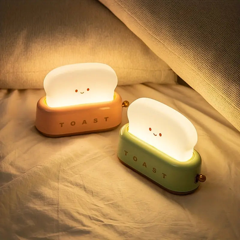 BowLift | Shaded Nightstand Lamp – Kawaii Toast LED Lamp for Cozy Lighting