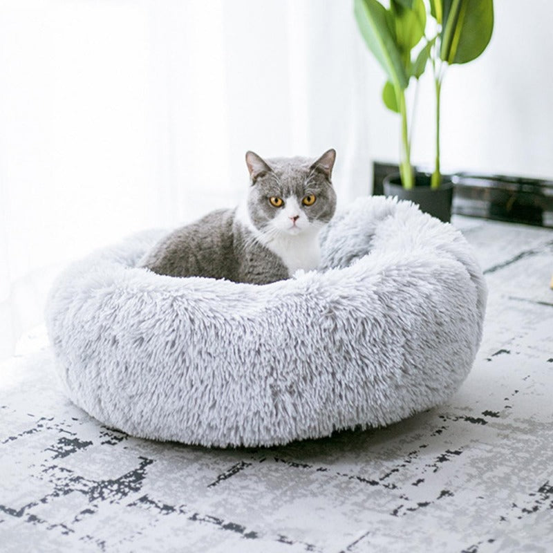 BowLift | PawNest Calming Donut Cat Bed | Round Plush Nest | Stress-Reducing & Cozy | Perfect for Cats & Small Dogs