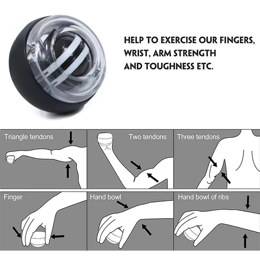 BowLift | Auto Start Gyro Ball Wrist and Forearm Exerciser Grip Strength Trainer