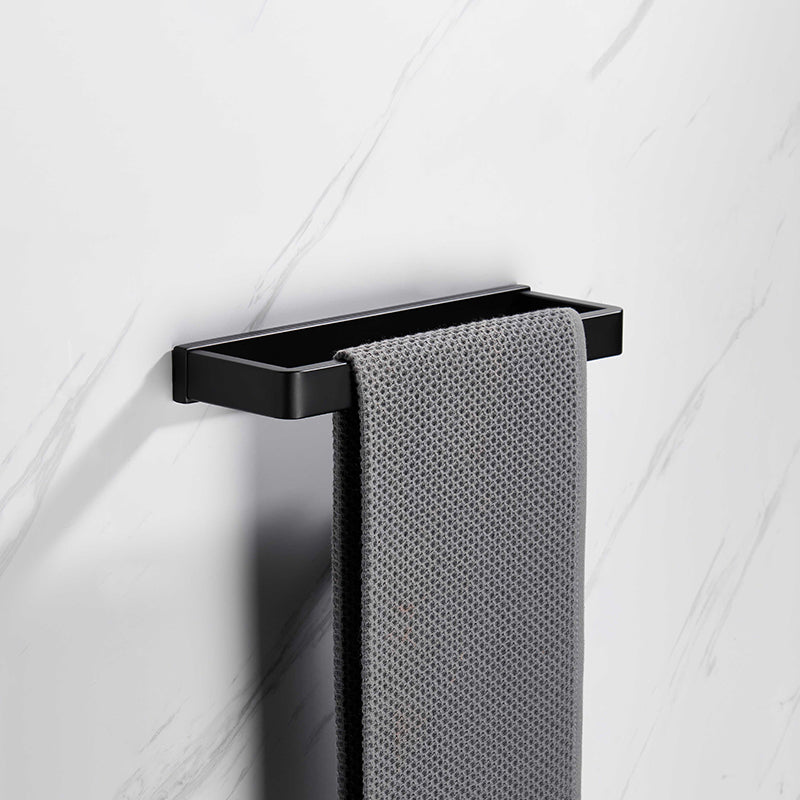 BowLift | Matt Black 5-piece modern bathroom accessory as a single item or as a set with towel bar