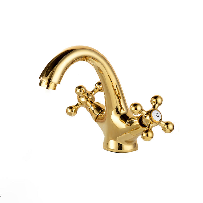 BowLift | Glam Style Copper Tub Faucet Low Arc Deck Mounted Tub Faucet Set