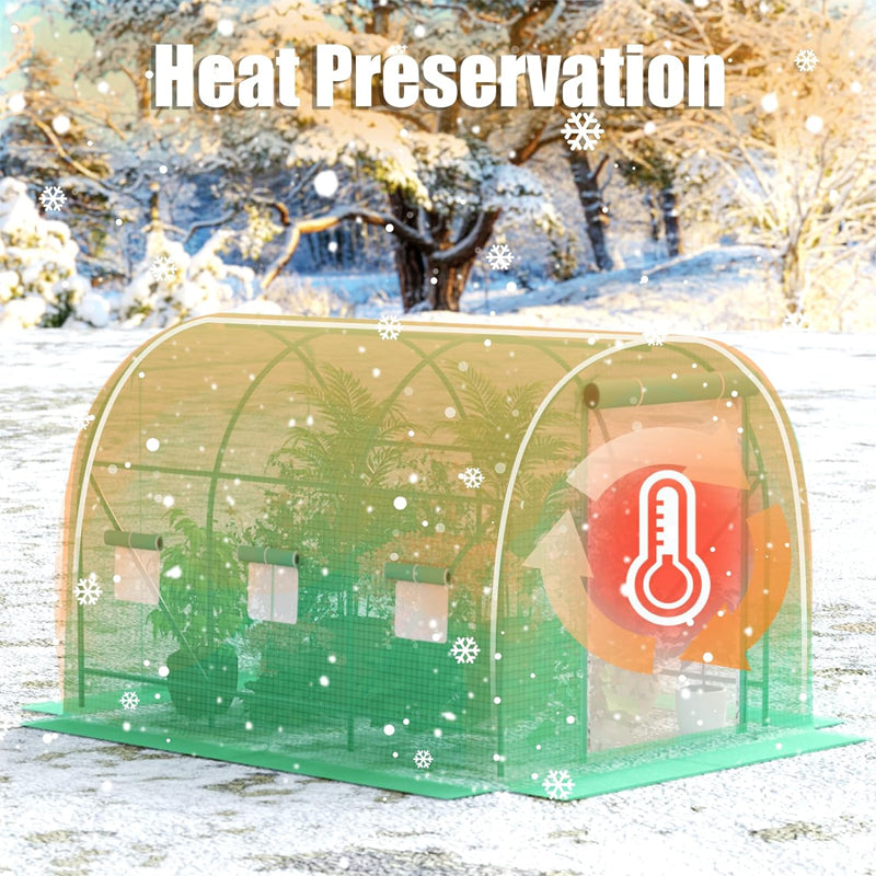 BowLift | 12×6.6×6.6FT Greenhouse Heavy Duty Walk-in Tunnel Greenhouse Galvanized Frame Plant Hot House