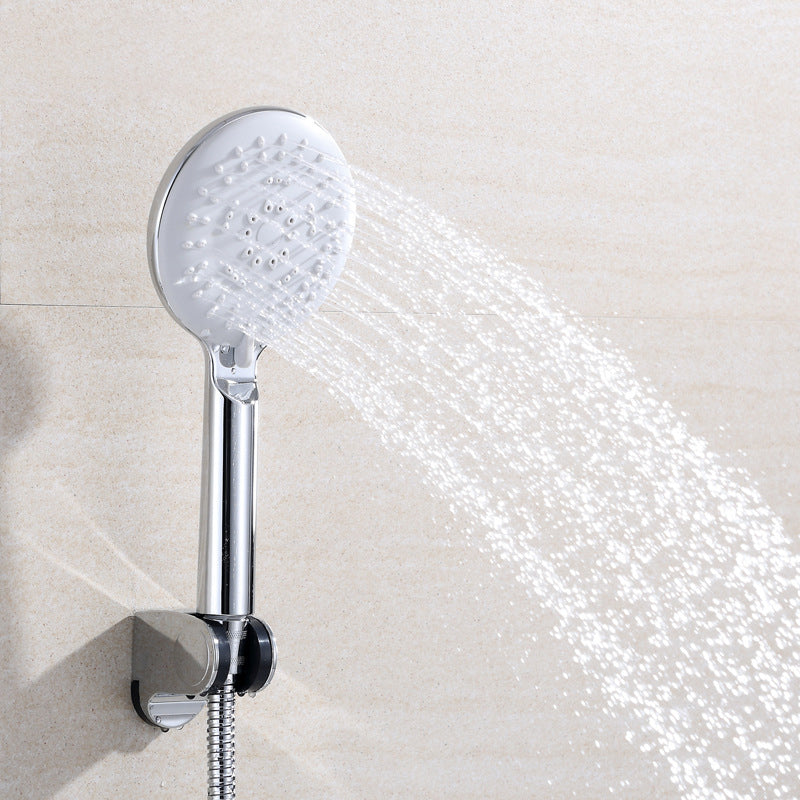 BowLift | Silver Shower Head Combo Metal Modern 5 Spray Patterns Shower Heads