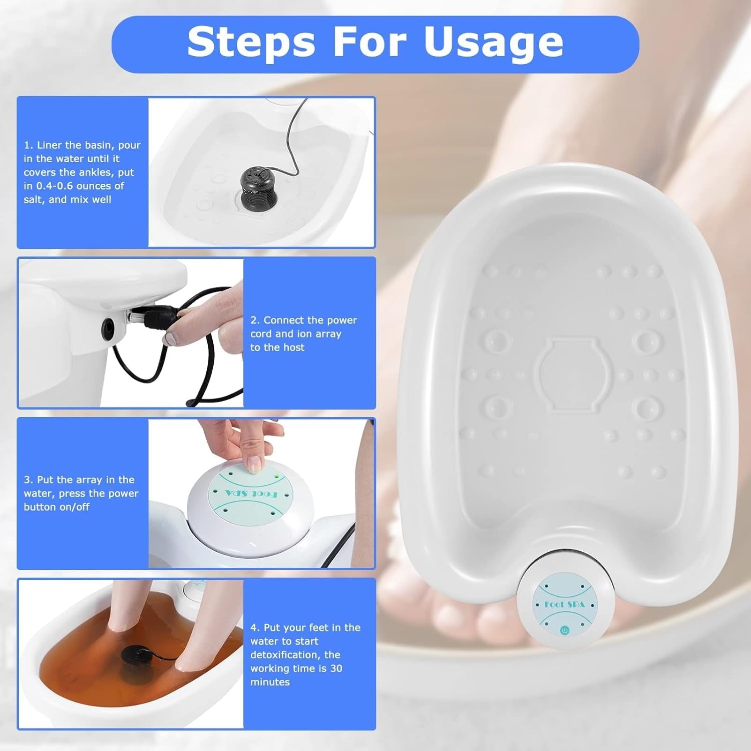 BowLift | Ionic Detox Foot Spa | Professional-Grade, Energy Boosting & Deep Cleanse for Home Use