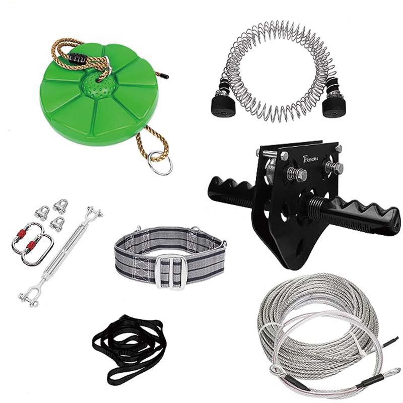 BowLift | Zipline Kit for Kids and Adult, 65 ft Zip Line Kits Up to 500 lb,Playground Entertainment with Zipline, Nylon Safety Harness, Seat, and Handlebar