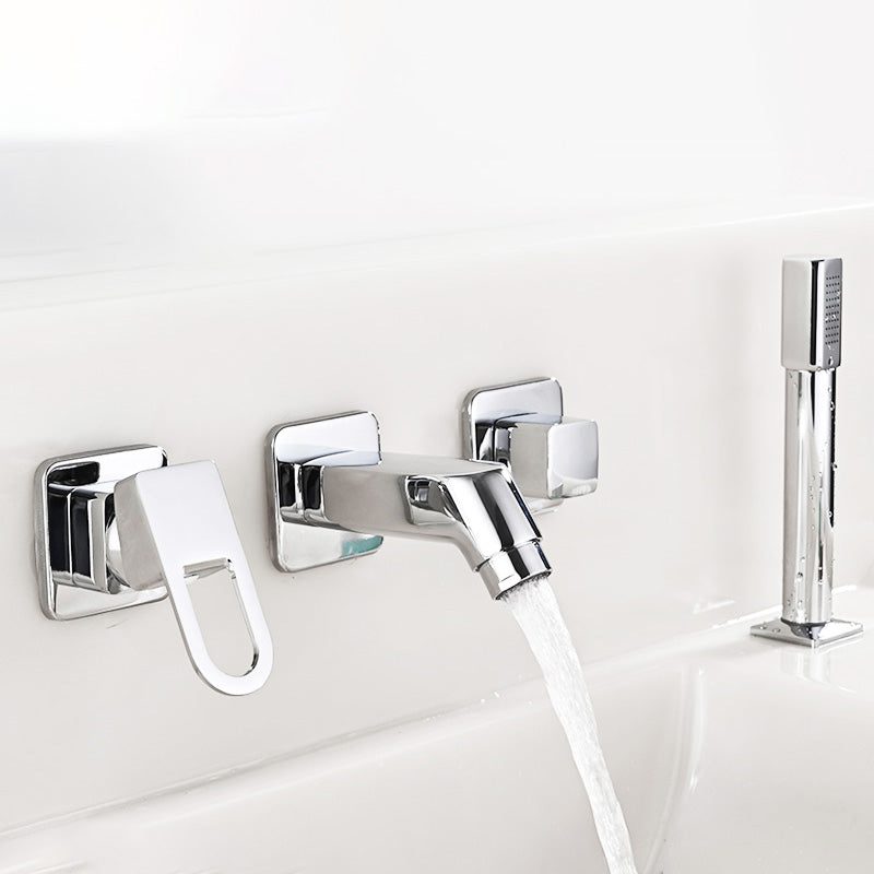 BowLift | Wall Mounted Faucet Brass Lever Handle Bathroom Faucet Hand Shower