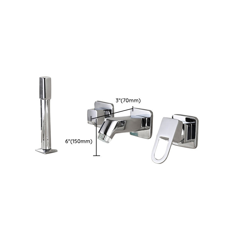 BowLift | Wall Mounted Faucet Brass Lever Handle Bathroom Faucet Hand Shower