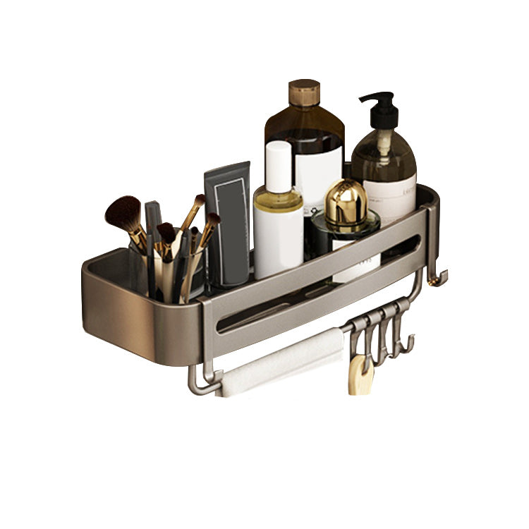 BowLift | Contemporary bathroom accessory set 3-piece bath shelf with hooks