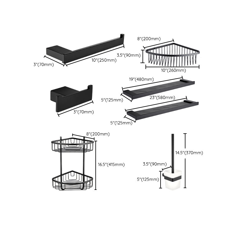 BowLift | 5-piece Modernism Bath Accessory Set in Matte Black Stainless Steel