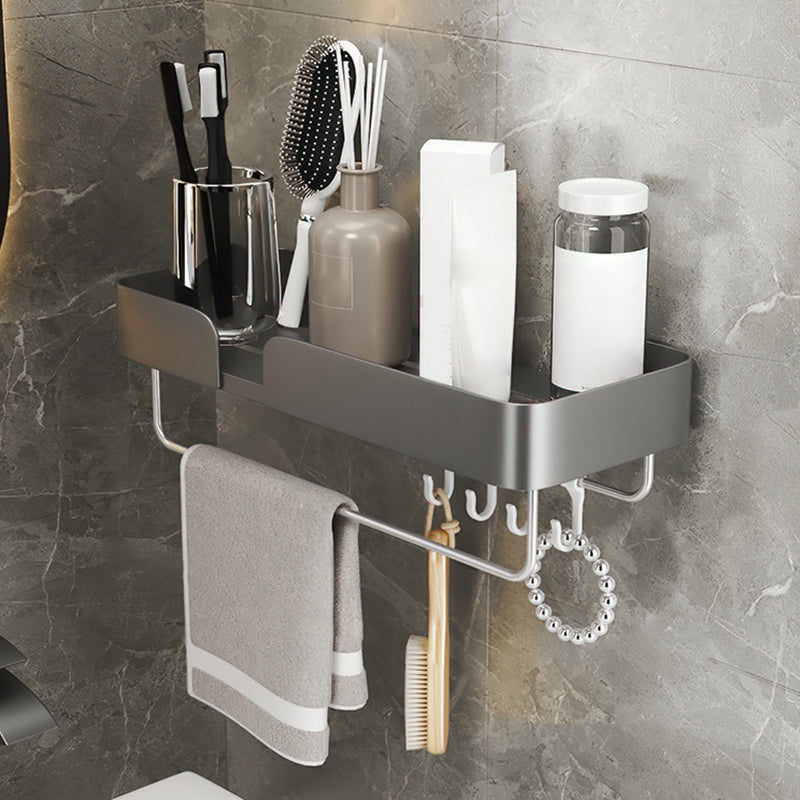 BowLift | 3-piece modern bathroom hardware set aluminum bathroom shelf in gray